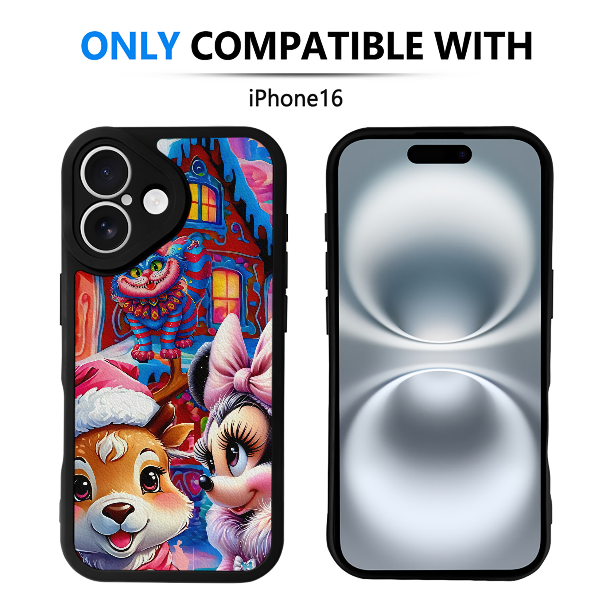（画像用） ミッキーマウス Mickey Mouse 【iPhone 16シリーズ対応】シリコンスマホケース（レザー調） 材質：シリコン